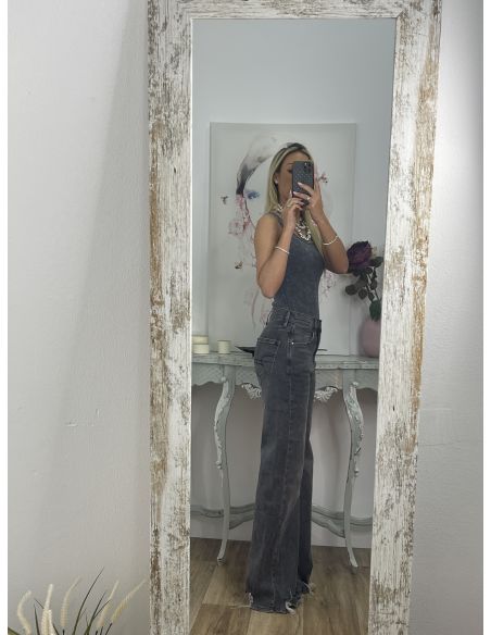 Body efecto desgastado gris oscuro