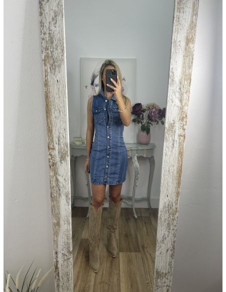 Vestido denim vaquero abotonado