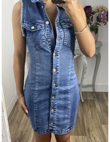 Vestido denim vaquero abotonado