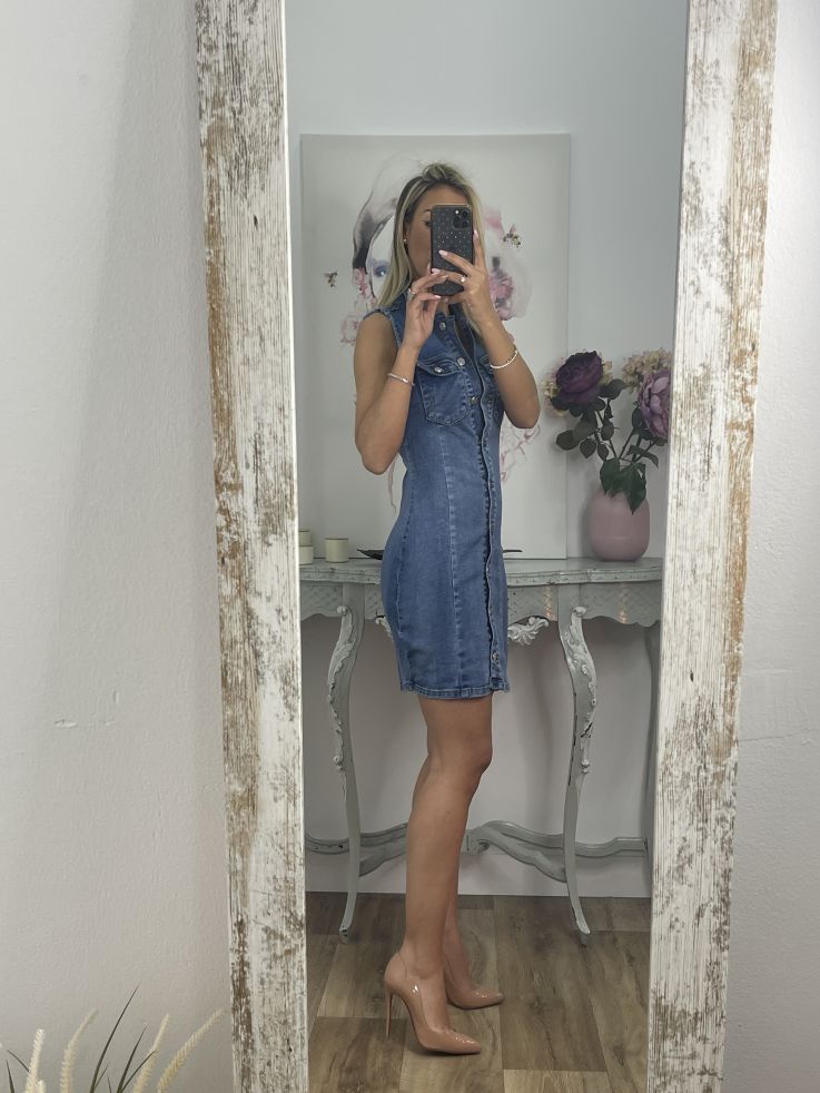 Vestido denim vaquero abotonado