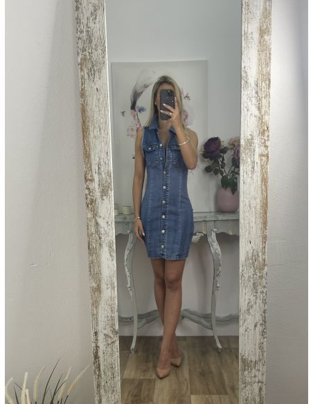 Vestido denim vaquero abotonado