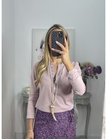Falda pantalón de gasa estampado malva y rosa