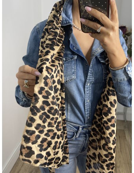 Pañuelo grande print camel