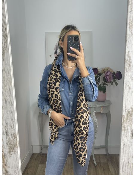 Pañuelo grande print camel