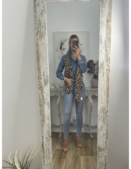 Pañuelo grande print camel