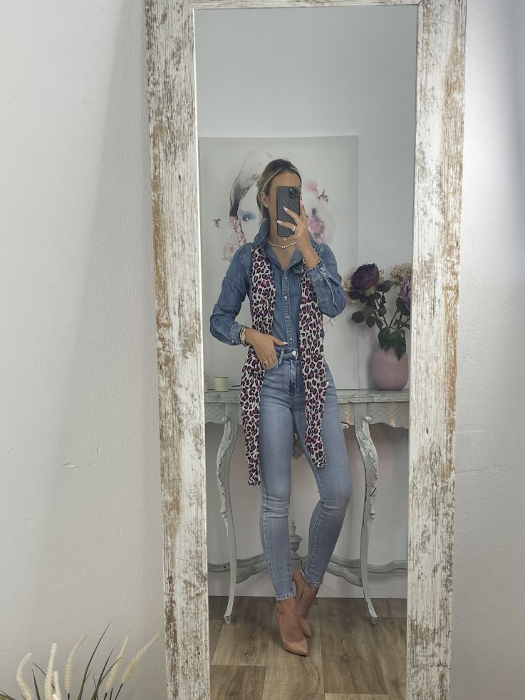 Pañuelo grande print rosa