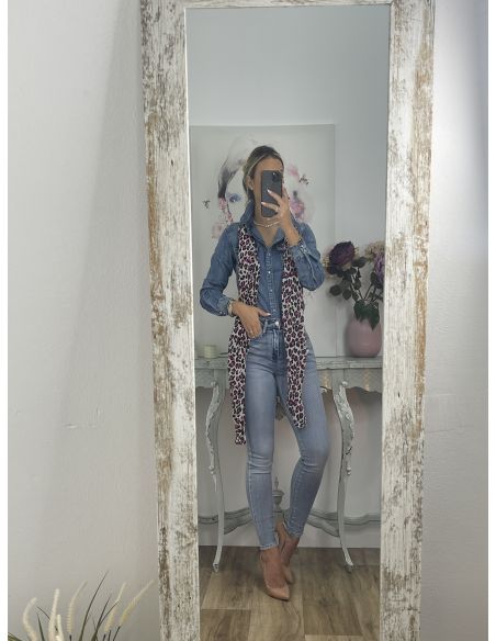 Pañuelo grande print rosa