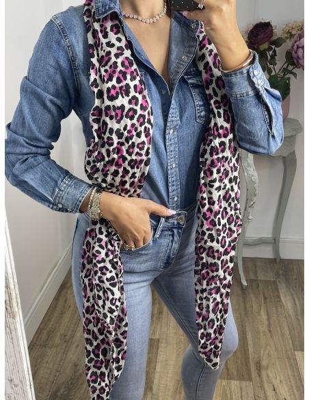 Pañuelo grande print rosa