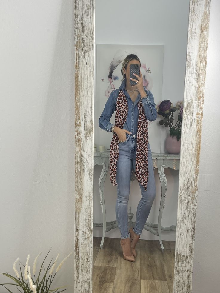 Pañuelo grande print naranja