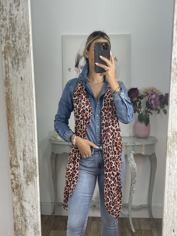 Pañuelo grande print naranja