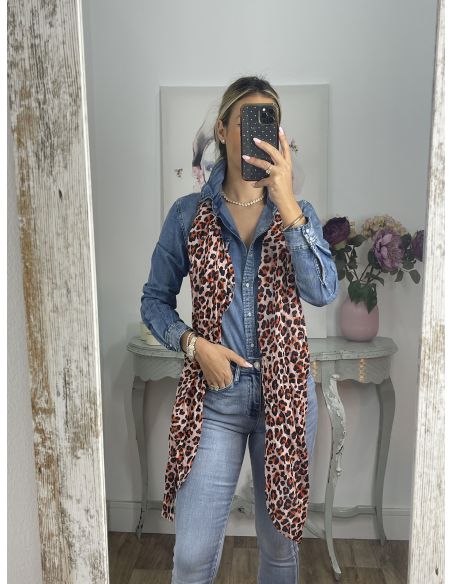 Pañuelo grande print naranja