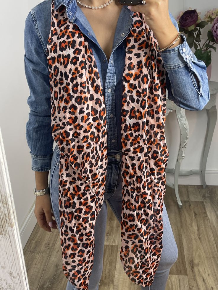 Pañuelo grande print naranja