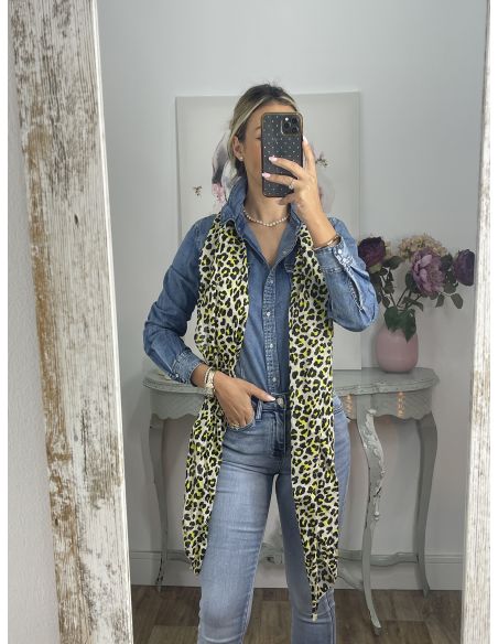 Pañuelo grande print amarillo