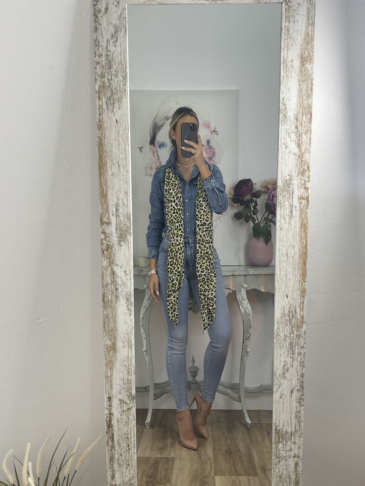 Pañuelo grande print amarillo