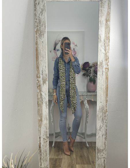 Pañuelo grande print amarillo