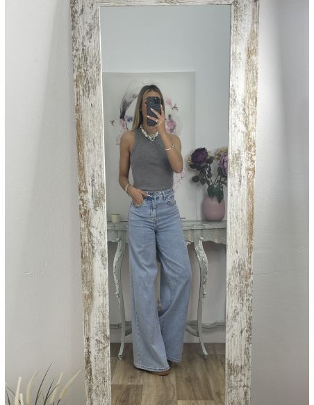 Camiseta olímpica efecto desgastado gris