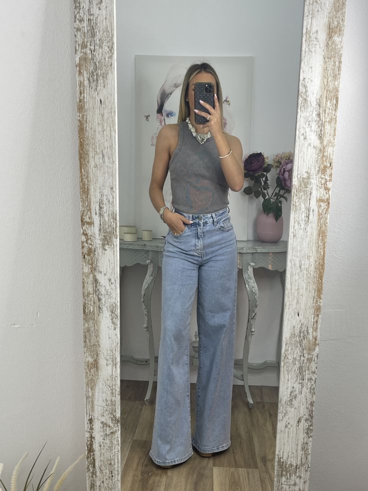 Camiseta olímpica efecto desgastado gris