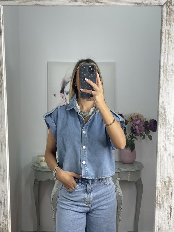 Camisa Crop vaquera