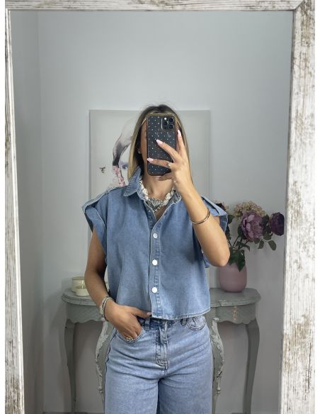 Camisa Crop vaquera