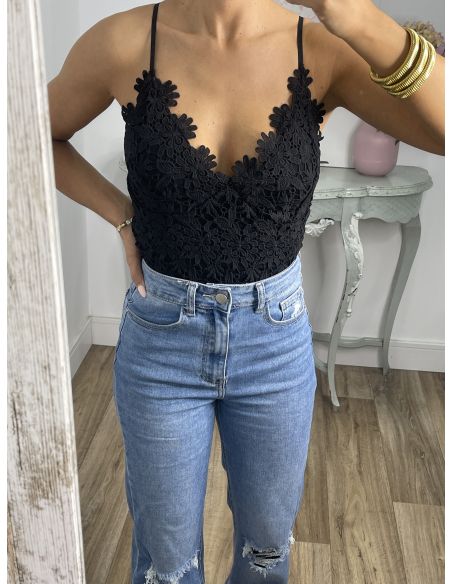 Bralett guipur Negro