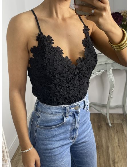 Bralett guipur Negro