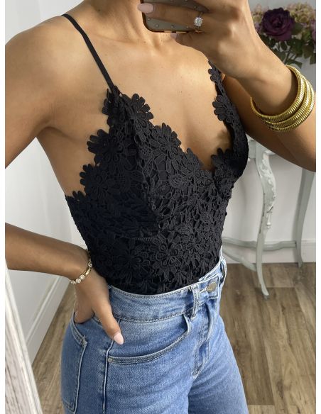 Bralett guipur Negro