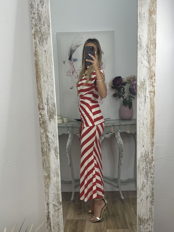 Conjunto Cebrián de rayas rojo