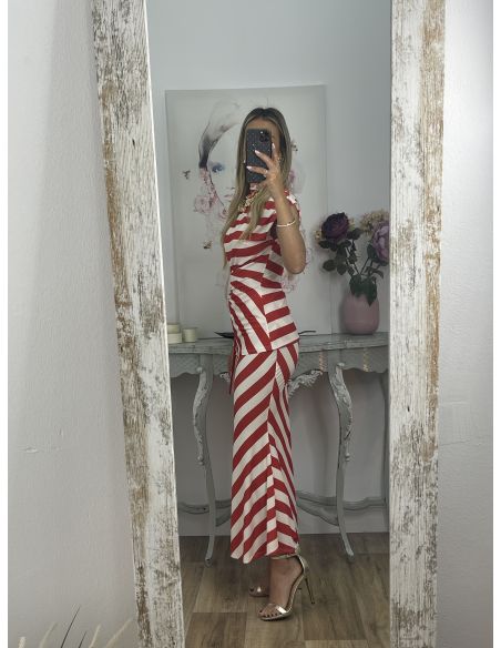 Conjunto Cebrián de rayas rojo