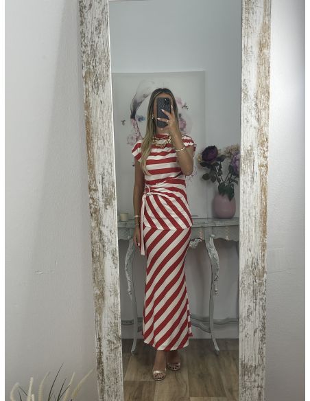 Conjunto Cebrián de rayas rojo