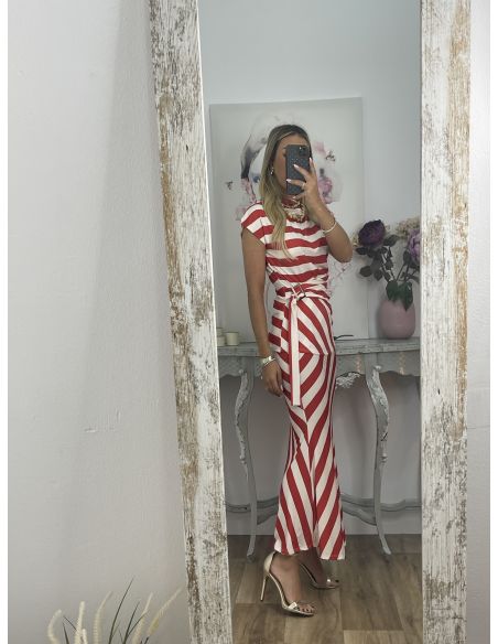 Conjunto Cebrián de rayas rojo