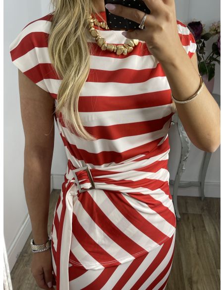 Conjunto Cebrián de rayas rojo