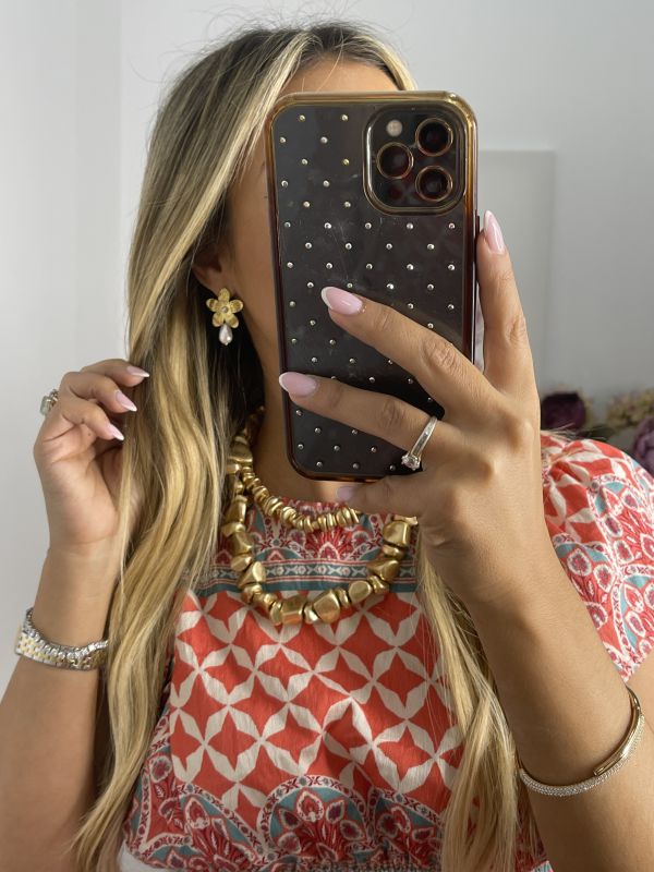 Pendientes flor con perla