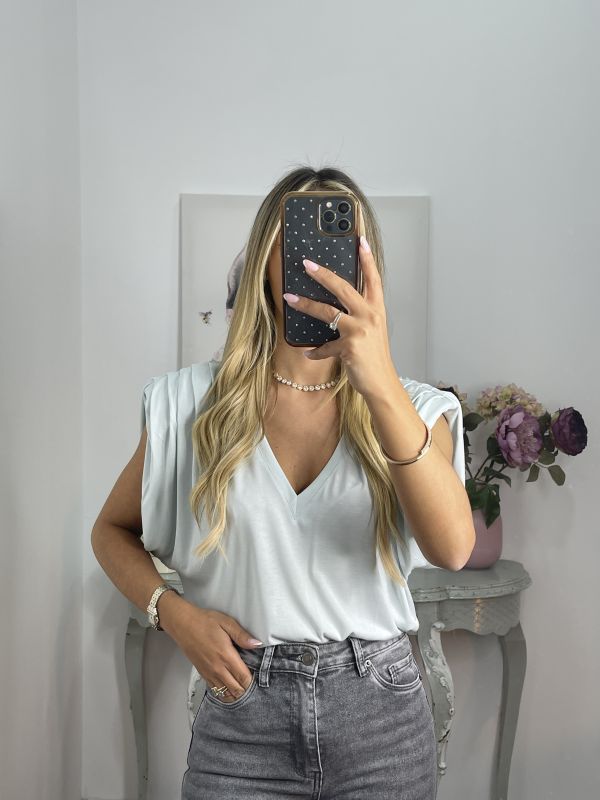 Camiseta Vogue azul claro