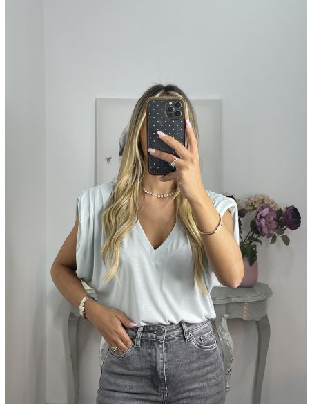 Camiseta Vogue azul claro