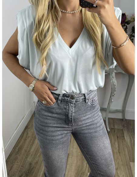 Camiseta Vogue azul claro