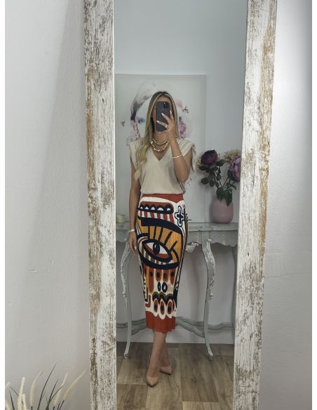 Camiseta Vogue beige