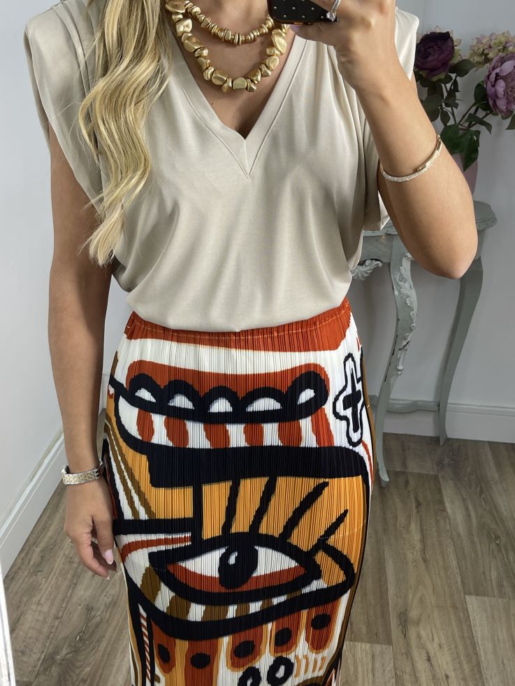 Camiseta Vogue beige