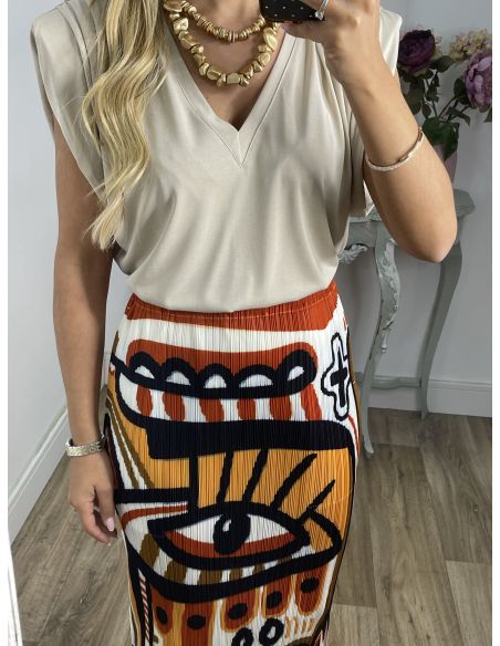 Camiseta Vogue beige