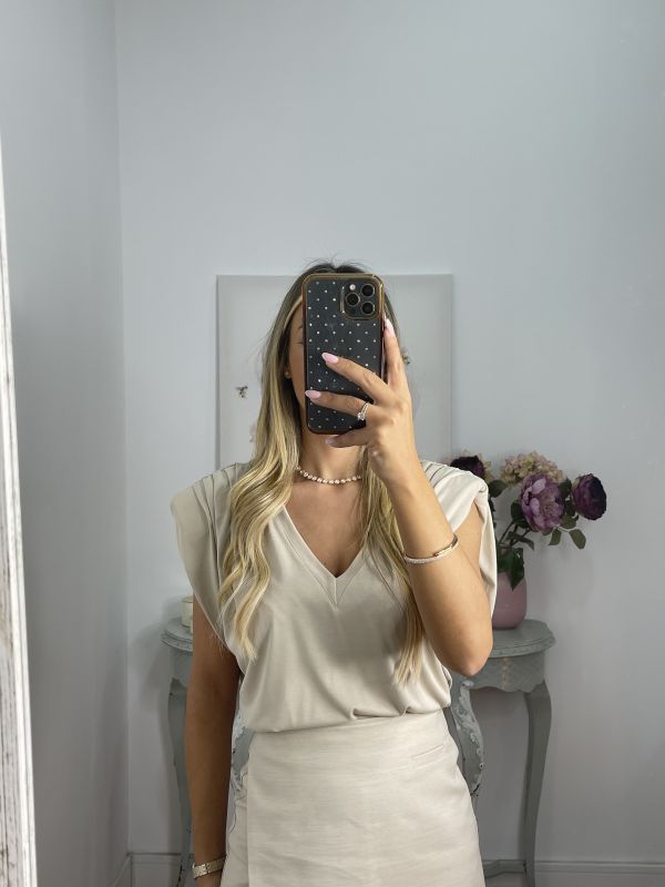 Camiseta Vogue beige