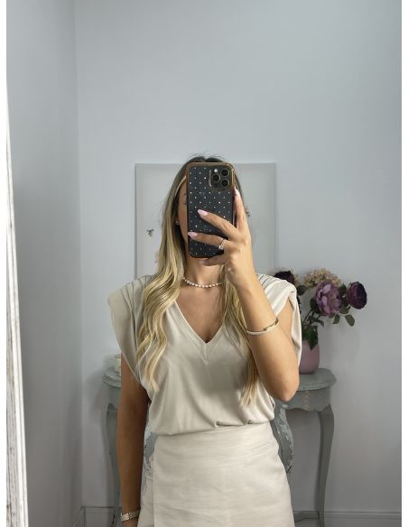 Camiseta Vogue beige