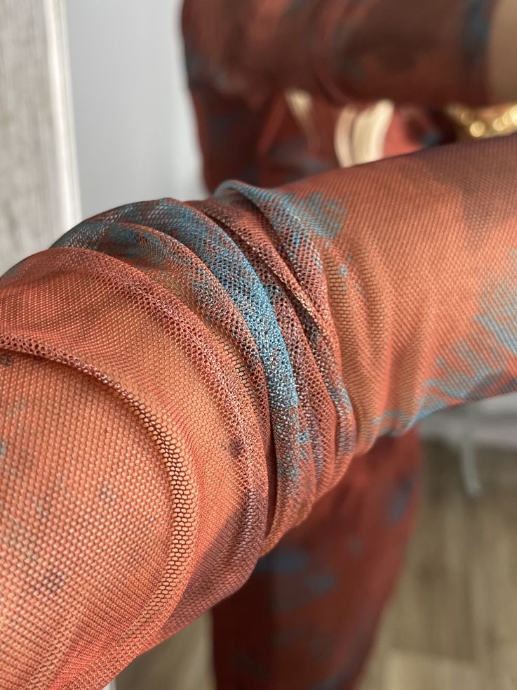 Vestido Roselin tull teja