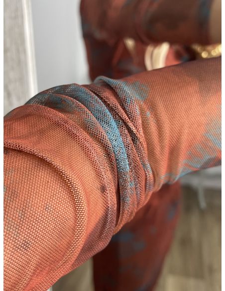 Vestido Roselin tull teja