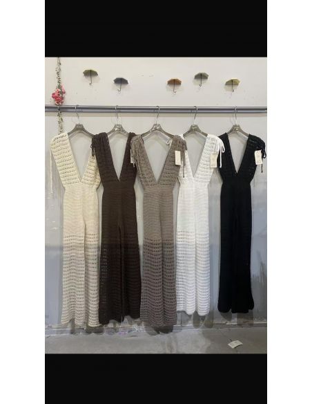 Mono de hilo calado beige