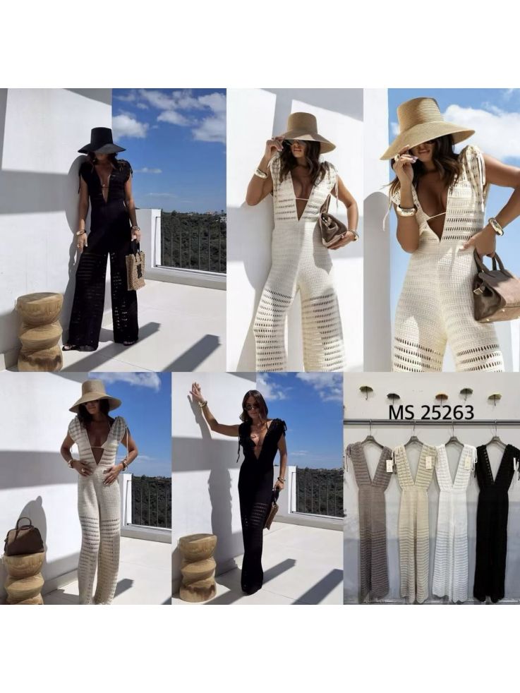 Mono de hilo calado beige