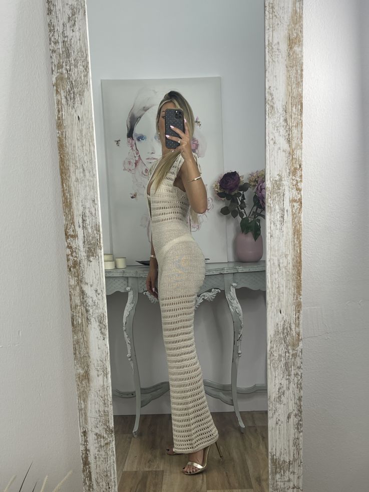 Mono de hilo calado beige