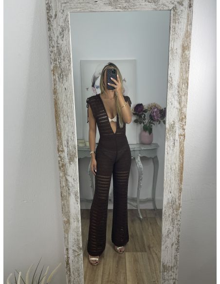 Mono de hilo calado chocolate