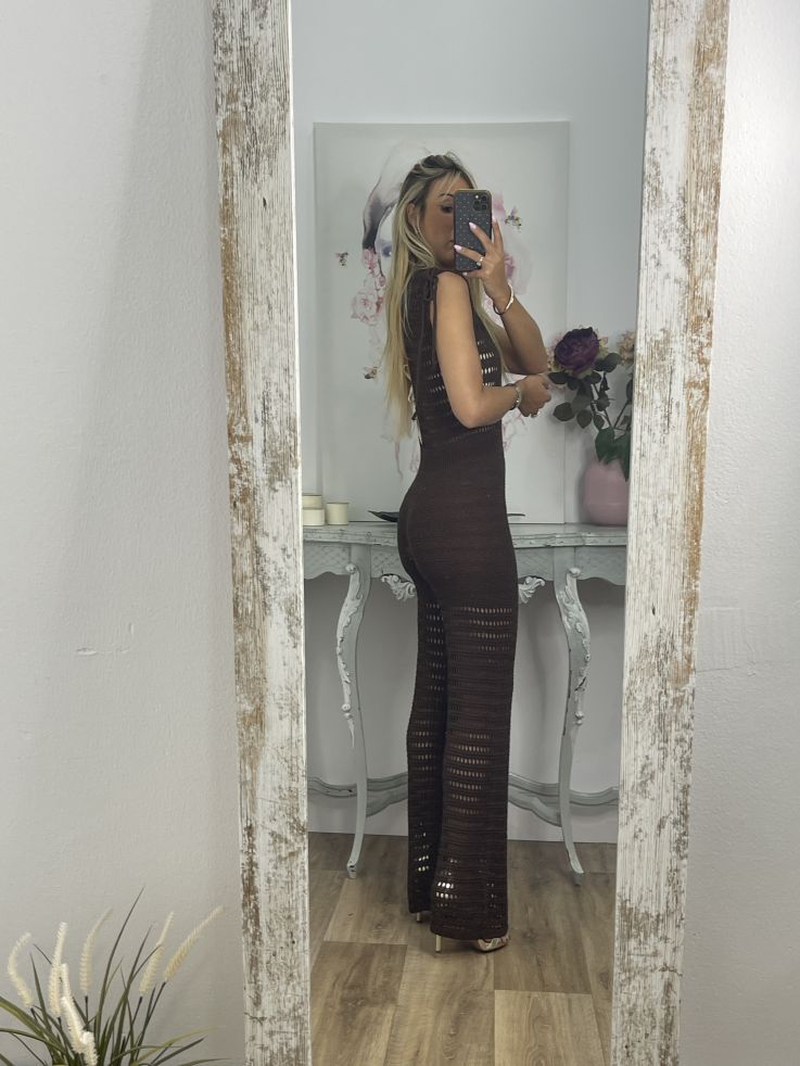 Mono de hilo calado chocolate