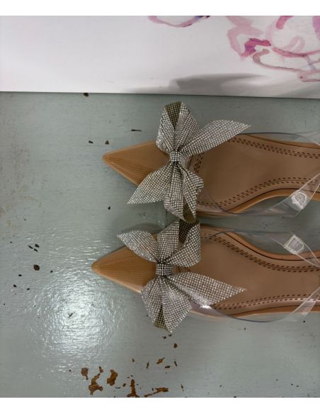 zapato vinilo lazo brillo