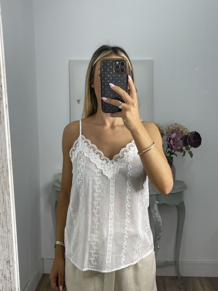 Lencera brocada blanca