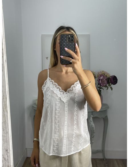 Lencera brocada blanca